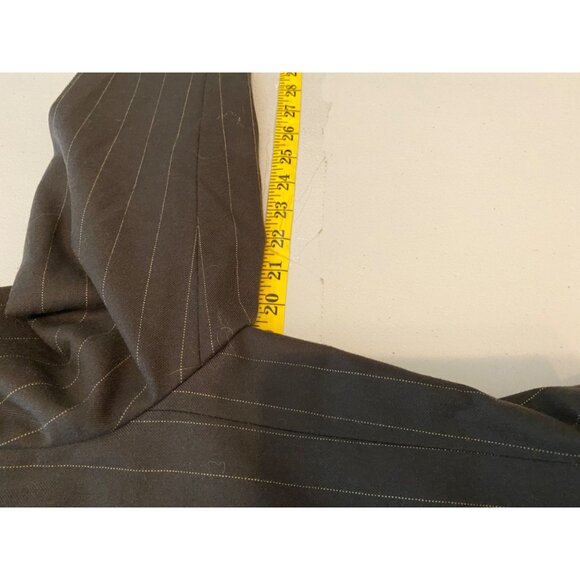 Benard Holtzman Harve Bernard Womens Pinstripe Brown Wool Pantsuit Size 10 - Picture 10 of 16